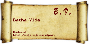Batha Vida névjegykártya